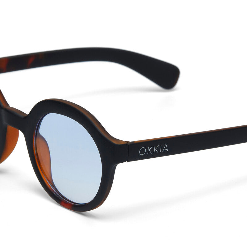 okkia okkia occhiale da sole premontato mod lauro soft touch havana black lenti blue ean 8055773197169