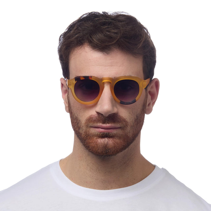 okkia okkia occhiale da sole premontato mod zeno yellow with 3 points havana ean 8055773197237