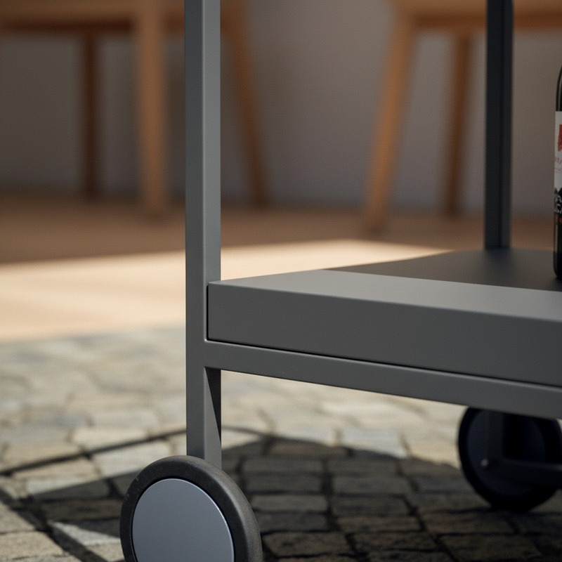 moia greenwood moia greenwood carrello con ruote in ferro e resin wood antracite carrello portaoggetti design moderno multiuso ean 8013054839009