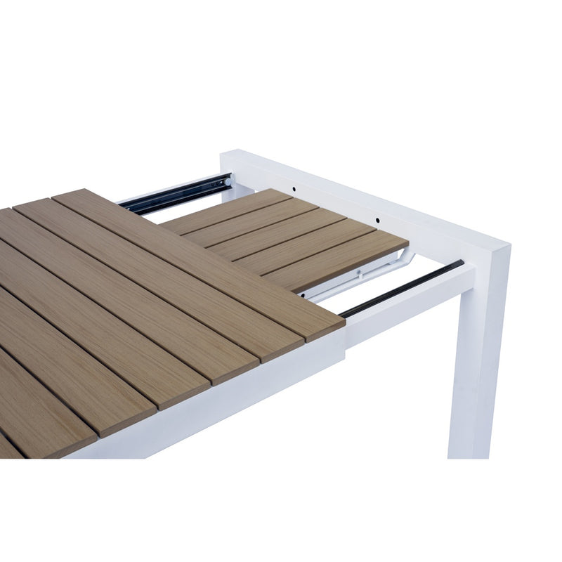 moia greenwood moia greenwood tavolo arenzano allungabile 211 276 x 100 cm in alluminio bianco con piano effetto legno design moderno ean 8013054838033
