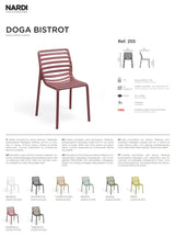 Sedia outdoor ergonomica e impilabile per terrazza e dehors. Nardi Doga Bistrot Cappuccino in polipropilene anti-UV, 53×55×82,5 cm. Ordina ora. Spedizione gratuita da €69.