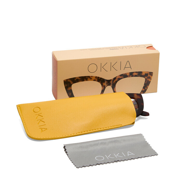 okkia okkia occhiale da lettura mod claudia premontato gatto soft touch havana diottrie 1 00 ean 8055773193062