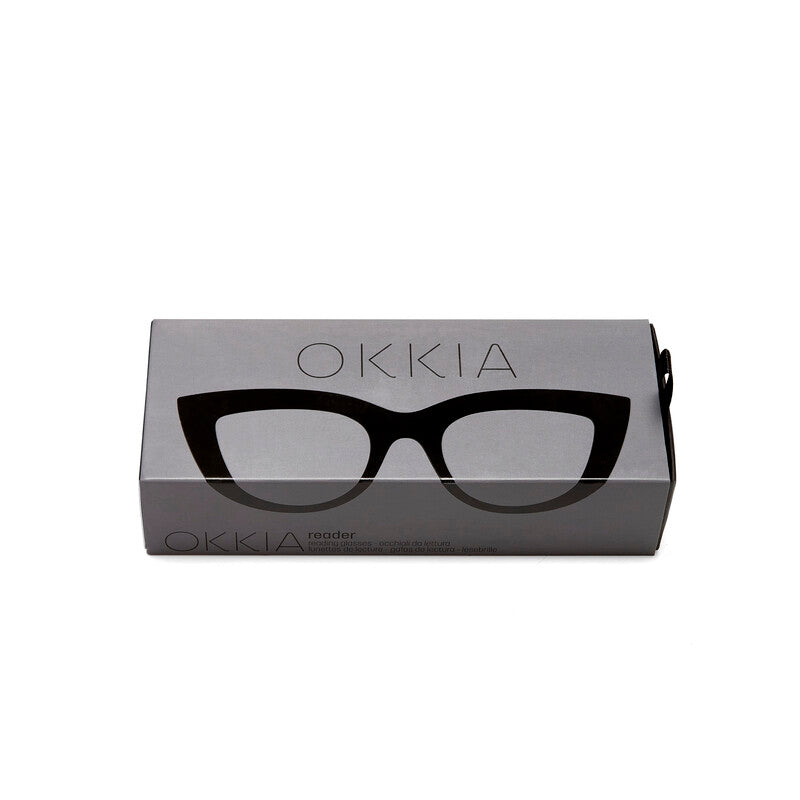 okkia okkia occhiale da lettura mod claudia premontato gatto soft touch spring nero diottrie 1 50 ean 8055773192928