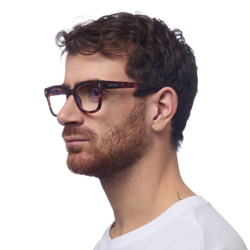 okkia okkia occhiale da lettura mod giovanni premontato soft touch spring anti luce blu magframe havana diottrie 1 50 ean 8056211370779