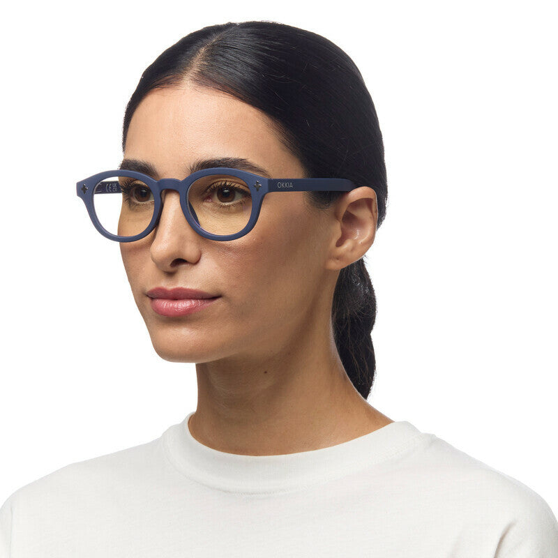 okkia okkia occhiale da lettura mod nashville premontato soft touch spring anti luce blu midnight diottrie 1 50 ean 8056211375095