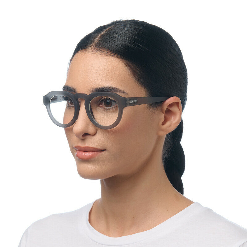 okkia okkia occhiale da lettura mod zeno premontato soft touch translucent smoke diottrie 2 50 ean 8056211375460