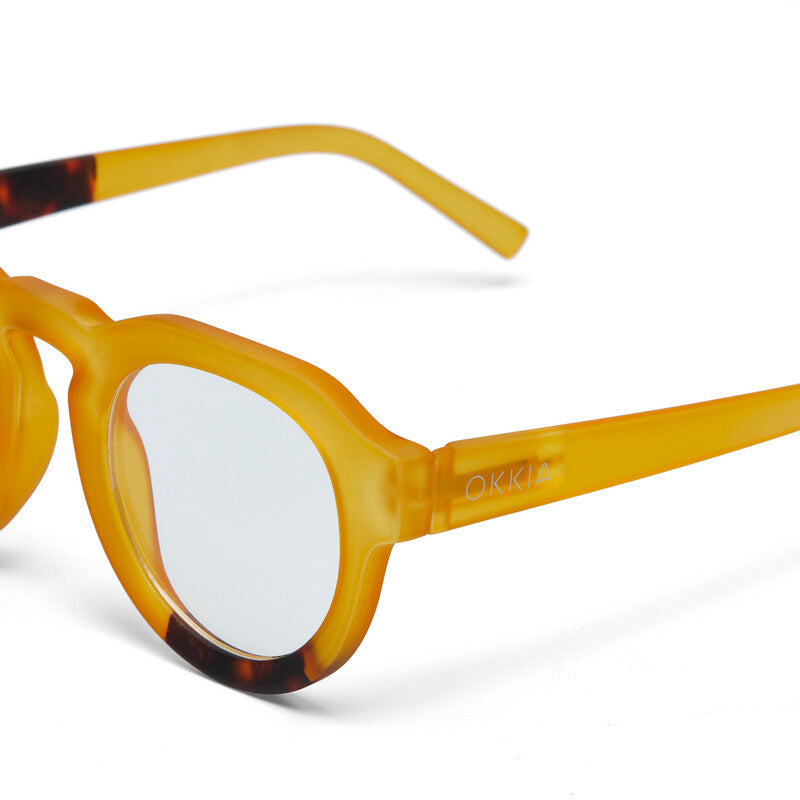 okkia okkia occhiale da lettura mod zeno soft touch anti luce blu giallo havana diottrie 1 50 ean 8055773197084