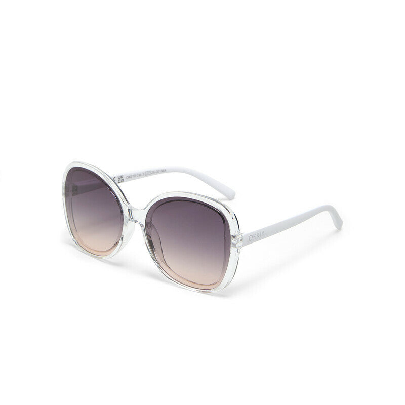 okkia okkia occhiale da sole premontato butterfly mod anna soft touch clear white lenti black ean 8056211375378
