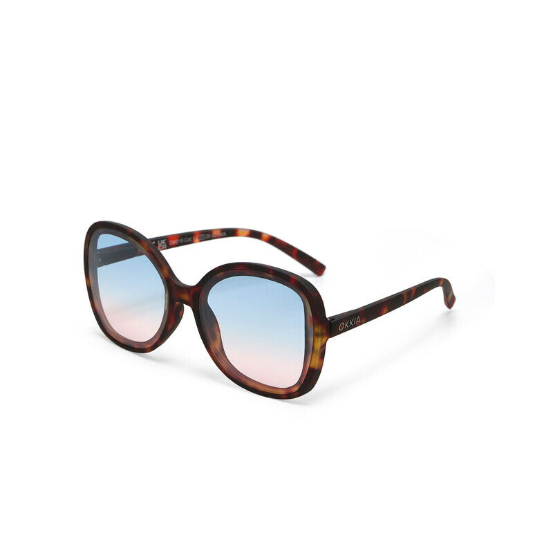okkia okkia occhiale da sole premontato butterfly mod anna soft touch havana lenti blue pink ean 8056211374265