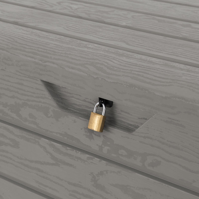 toomax toomax baule da giardino dolomiti 410 grigio tortora contenitore in plastica resistente ai raggi uv ean 8009371904247