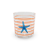 wd lifestyle wd lifestyle set 4 bicchieri in vetro 300 ml decoro mare con righe arancioni ean 8055035685298