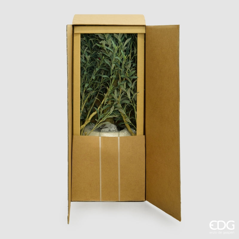 edg enzo de gasperi edg enzo de gasperi olivo vogue con vaso pianta artificiale h 240 cm verde ean 8059824607478