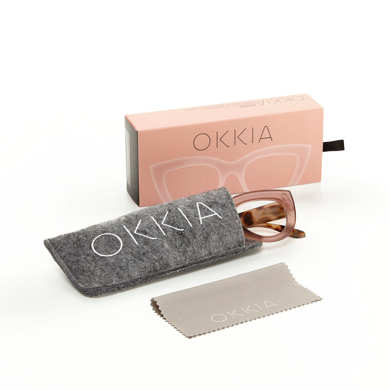 okkia okkia occhiale da lettura mod claudia premontato gatto soft touch pink havana diottrie 1 50 ean 8055773193024