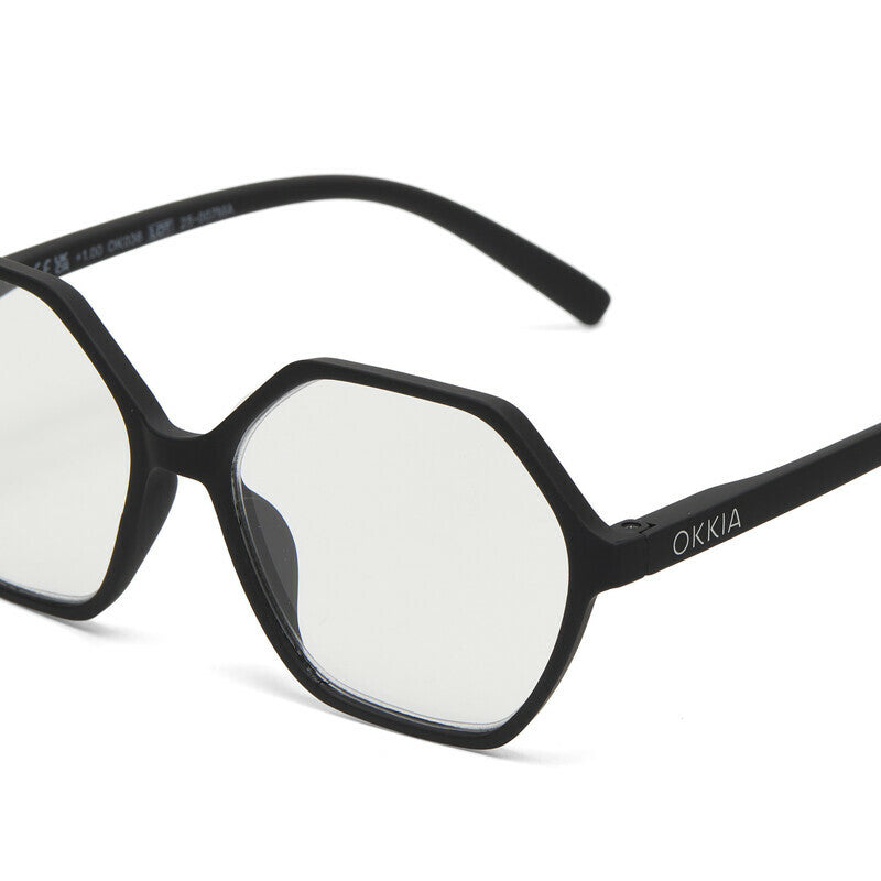okkia okkia occhiale da lettura mod valencia premontato soft touch spring anti luce blu nero diottrie 1 50 ean 8056211374166