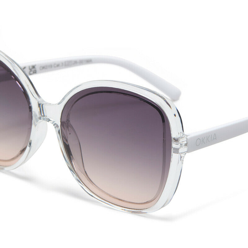 okkia okkia occhiale da sole premontato butterfly mod anna soft touch clear white lenti black ean 8056211375378