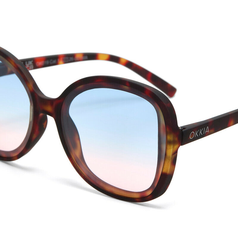 okkia okkia occhiale da sole premontato butterfly mod anna soft touch havana lenti blue pink ean 8056211374265