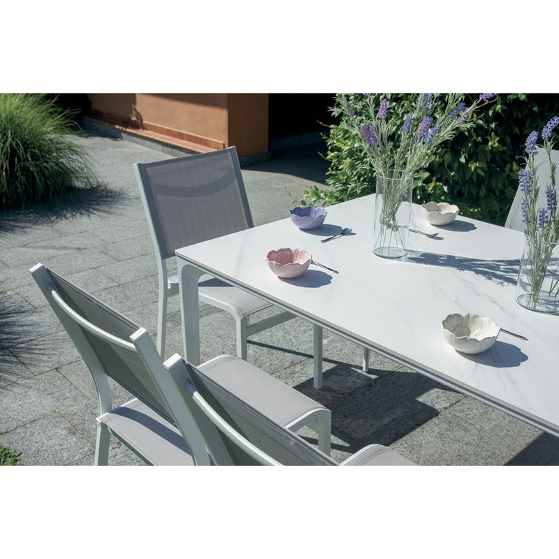 moia greenwood moia greenwood tavolo alghero 180 x 90 cm in alluminio bianco con piano in gres bianco tavolo outdoor design moderno ean 8013054837951