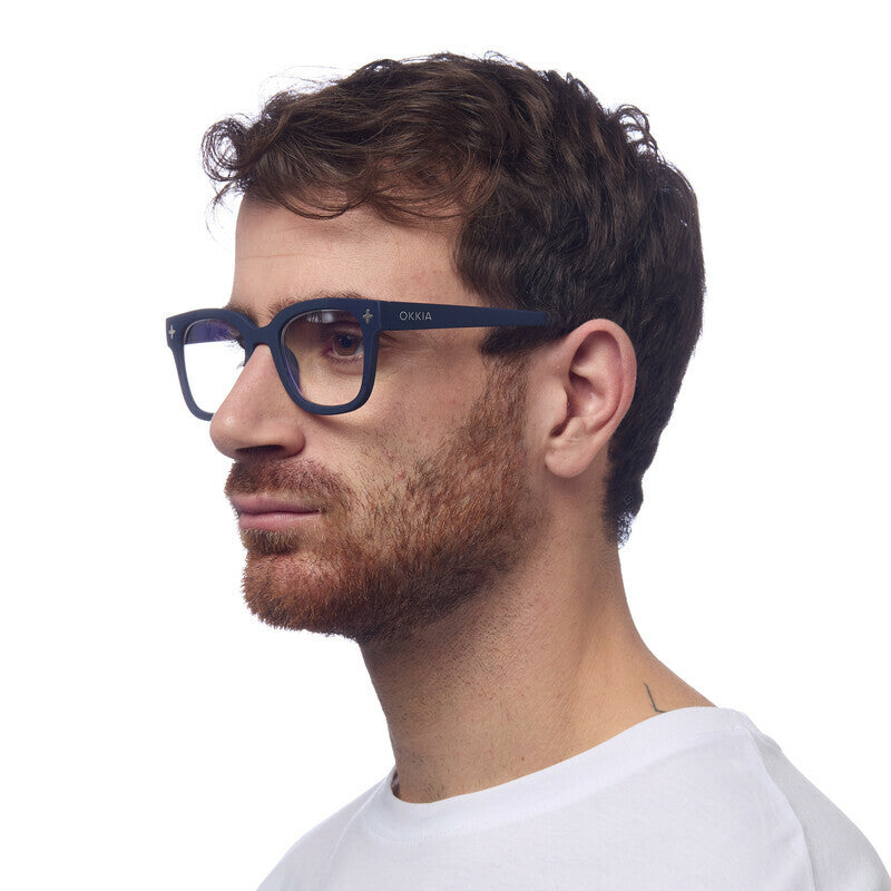 okkia okkia occhiale da lettura mod giovanni premontato soft touch spring anti luce blu magframe midnight diottrie 3 00 ean 8056211370755