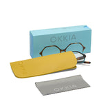 okkia okkia occhiale da lettura mod valencia premontato soft touch spring anti luce blu havana blue diottrie 2 00 ean 8056211374623