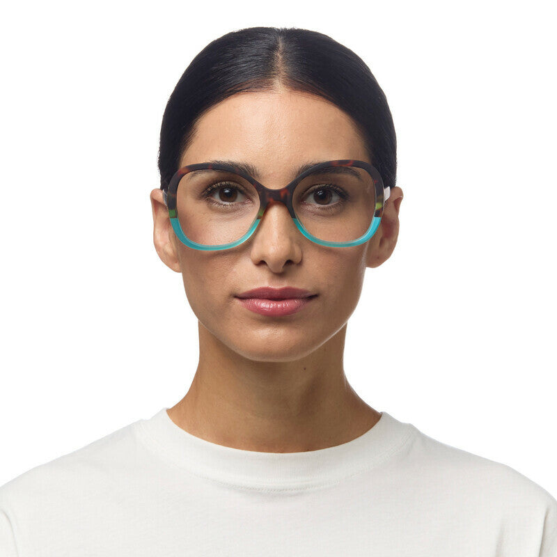 okkia okkia occhiale da lettura mod verona premontato butterfly soft touch spring anti luce blu havana blue diottrie 3 00 ean 8056211374043
