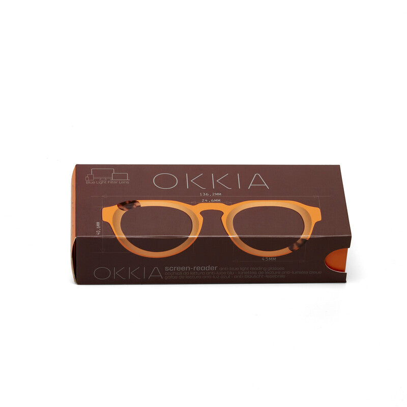 okkia okkia occhiale da lettura mod zeno soft touch anti luce blu giallo havana diottrie 2 00 ean 8055773197091