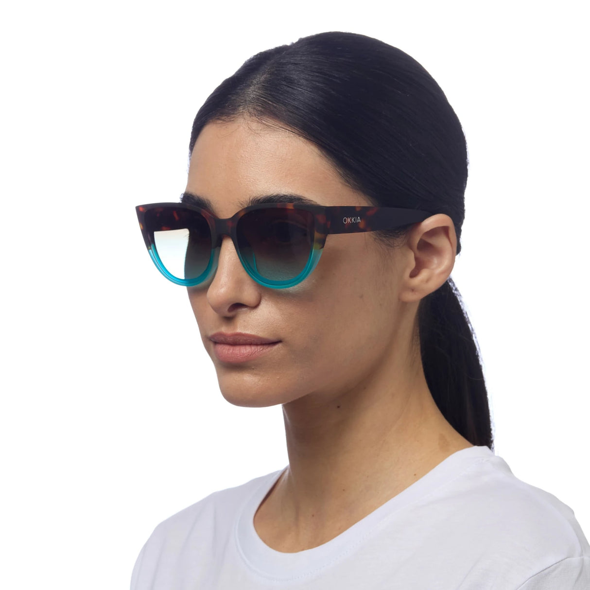 okkia okkia occhiale da sole premontato gatto lite mod silvia havana blue ean 8052862288951