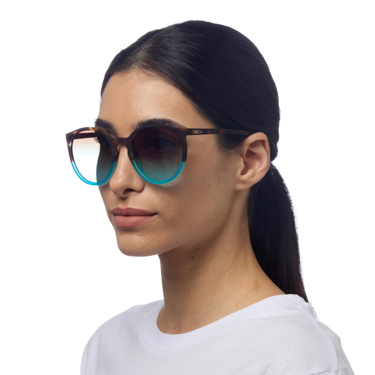 okkia okkia occhiale da sole premontato mod berlino havana blue ean 8056211371301