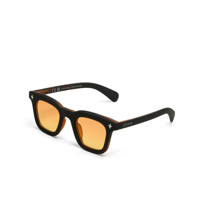 okkia okkia occhiale da sole premontato mod firenze soft touch black havana lenti yellow ean 8056211375712