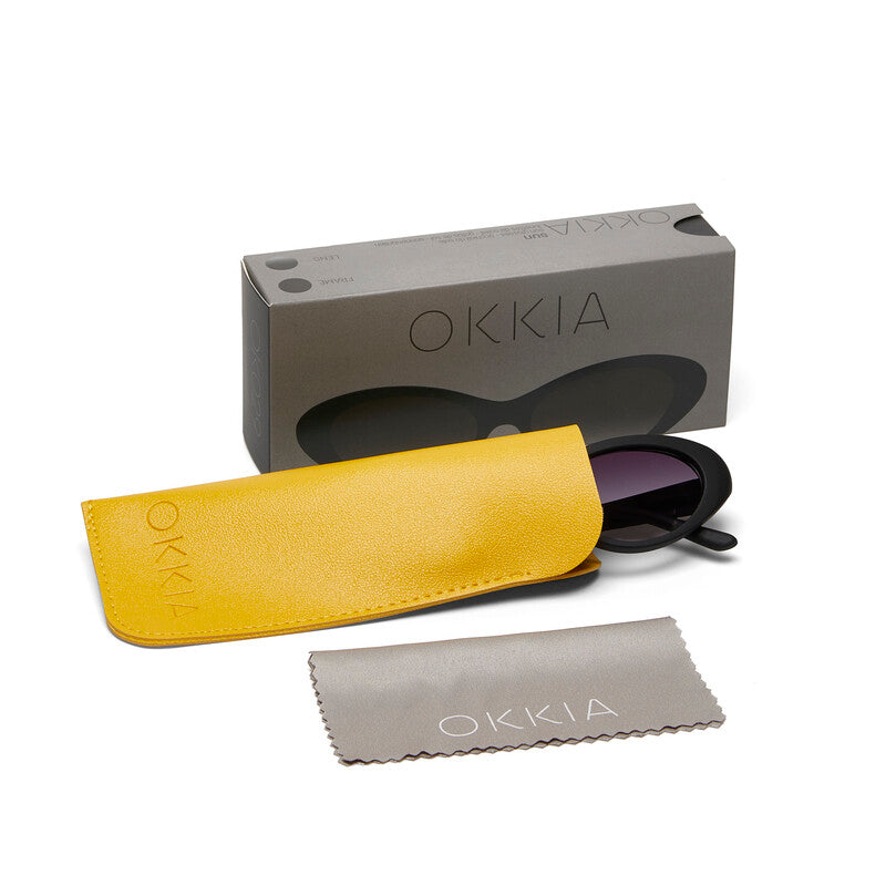 okkia okkia occhiale da sole premontato mod lina cat eye soft touch black lenti black ean 8053806010621