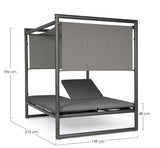 bizzotto bizzotto daybed konnor antracite struttura alluminio 213 x 149 x 196 cm tessuto idrorepellente ean 8051836690134