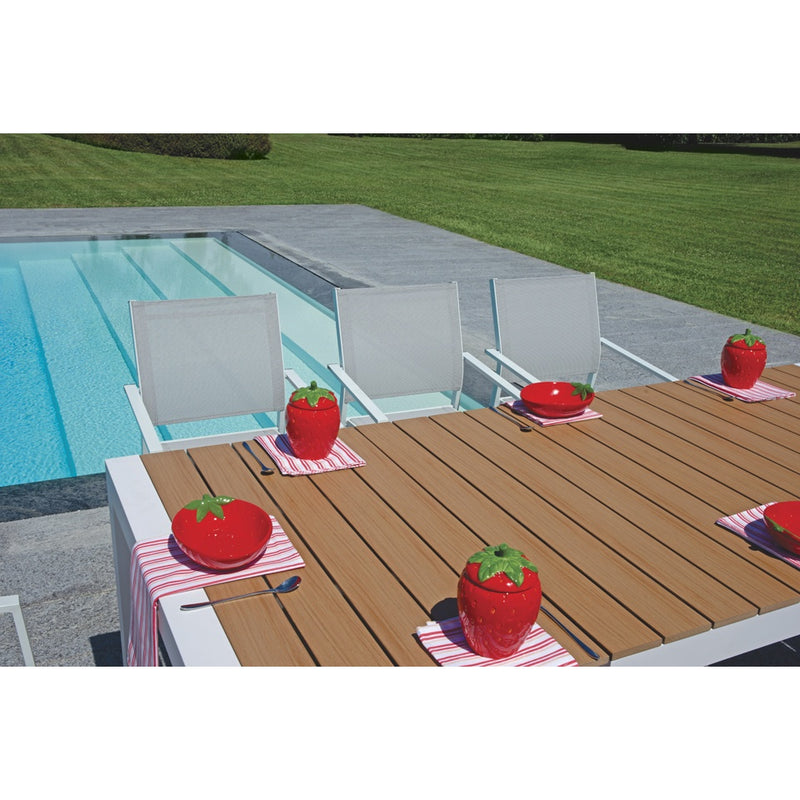 moia greenwood moia greenwood tavolo arenzano allungabile 211 276 x 100 cm in alluminio bianco con piano effetto legno design moderno ean 8013054838033