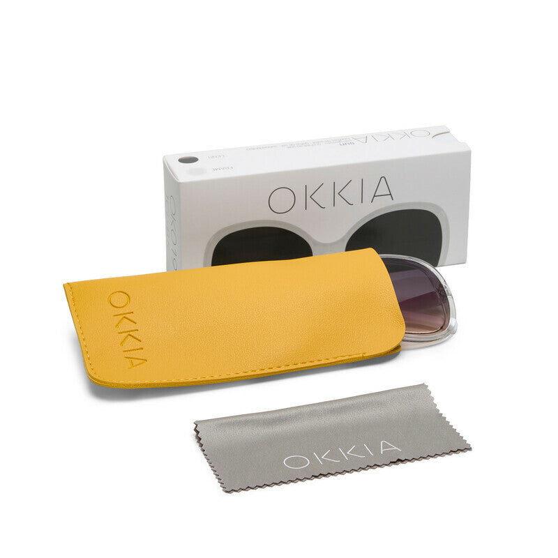 okkia okkia occhiale da sole premontato butterfly mod anna soft touch clear white lenti black ean 8056211375378
