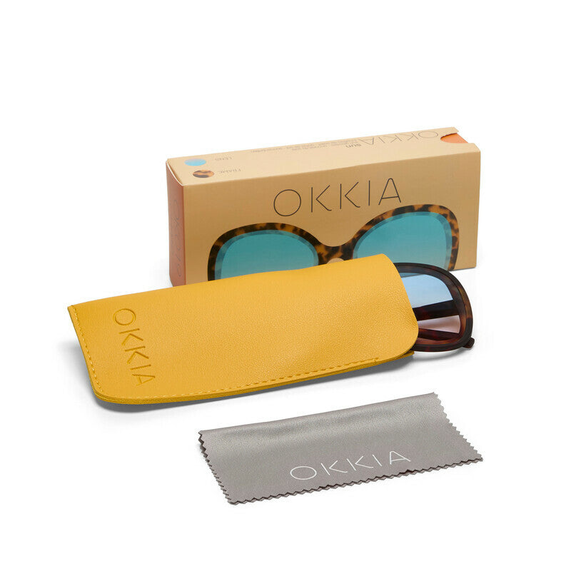 okkia okkia occhiale da sole premontato butterfly mod anna soft touch havana lenti blue pink ean 8056211374265