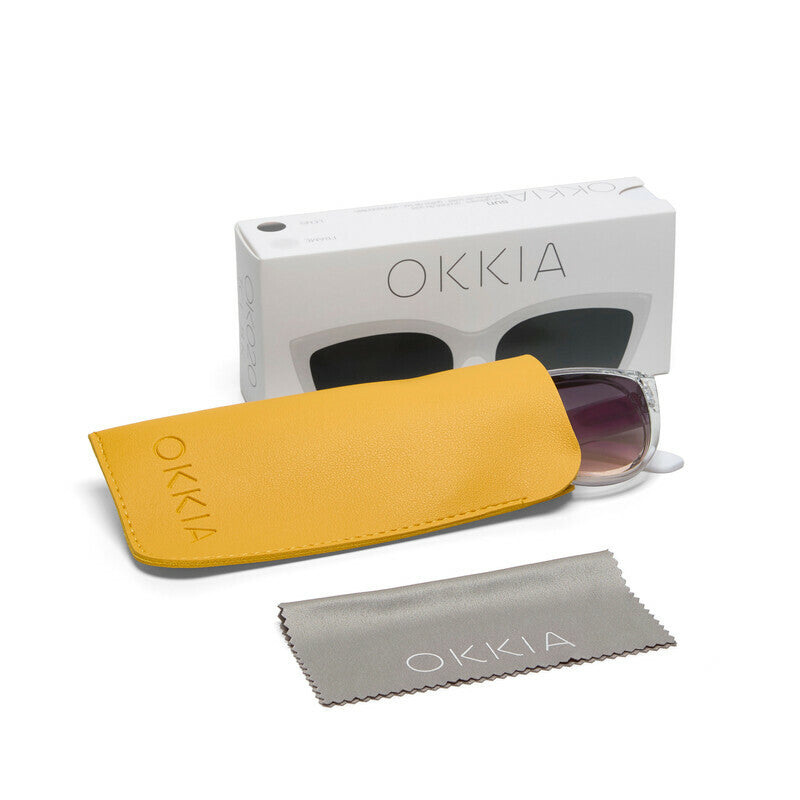 okkia okkia occhiale da sole premontato gatto lite mod silvia montatura trasparente lenti black ean 8056211375347