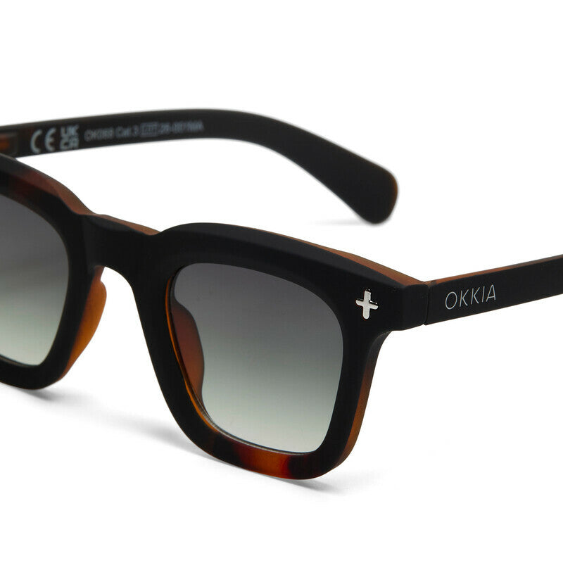 okkia okkia occhiale da sole premontato mod firenze soft touch black havana lenti green ean 8056211375743