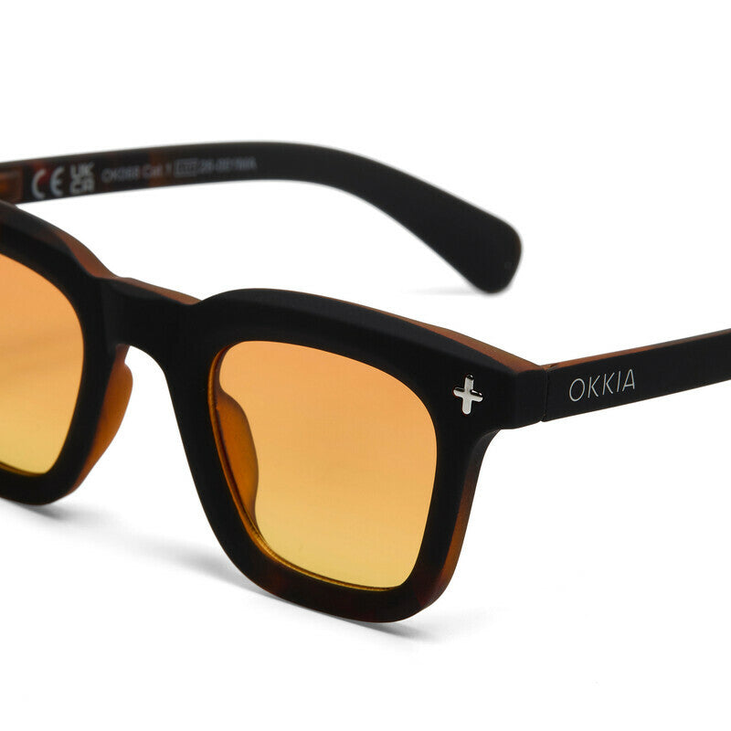 okkia okkia occhiale da sole premontato mod firenze soft touch black havana lenti yellow ean 8056211375712