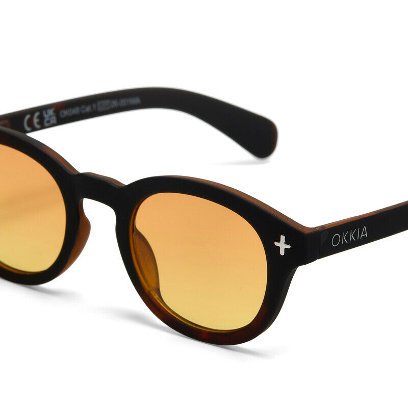 okkia okkia occhiale da sole premontato mod milano soft touch black havana lenti yellow ean 8056211375675