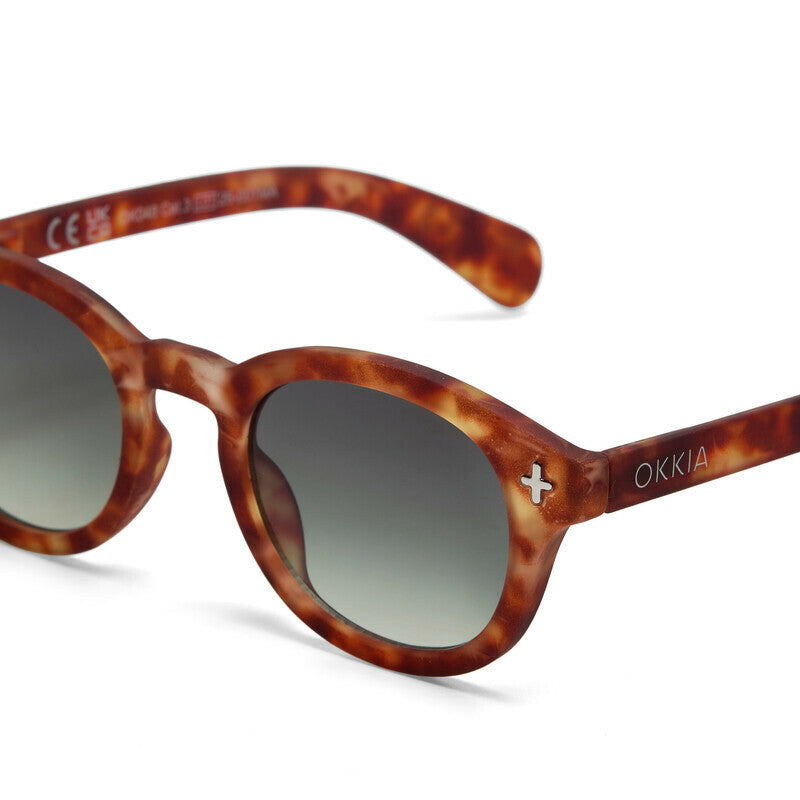 okkia okkia occhiale da sole premontato mod milano soft touch sahara havana lenti green ean 8056211375668