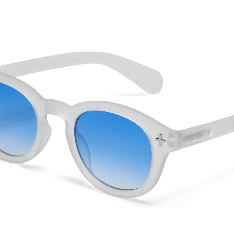 okkia okkia occhiale da sole premontato mod milano soft touch traslucent clear lenti blue ean 8056211375705
