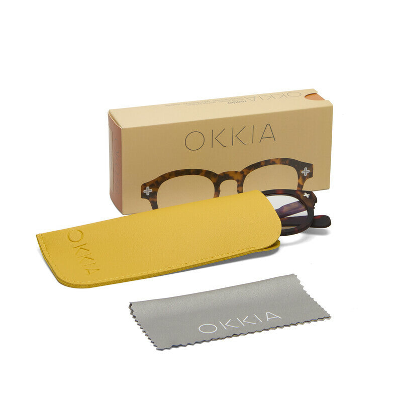 okkia okkia occhiale da lettura mod nashville premontato soft touch spring anti luce blu havana diottrie 1 00 ean 8056211374982