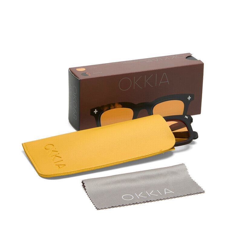 okkia okkia occhiale da sole premontato mod firenze soft touch black havana lenti yellow ean 8056211375712