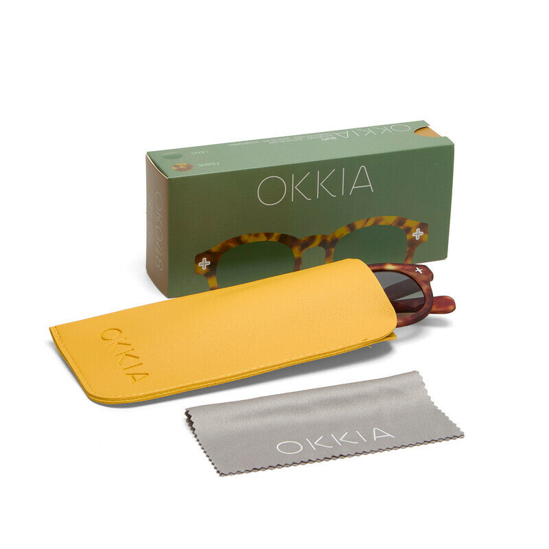 okkia okkia occhiale da sole premontato mod milano soft touch sahara havana lenti green ean 8056211375668