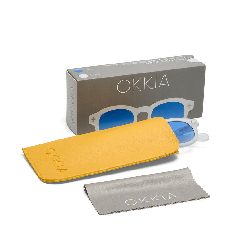 okkia okkia occhiale da sole premontato mod milano soft touch traslucent clear lenti blue ean 8056211375705