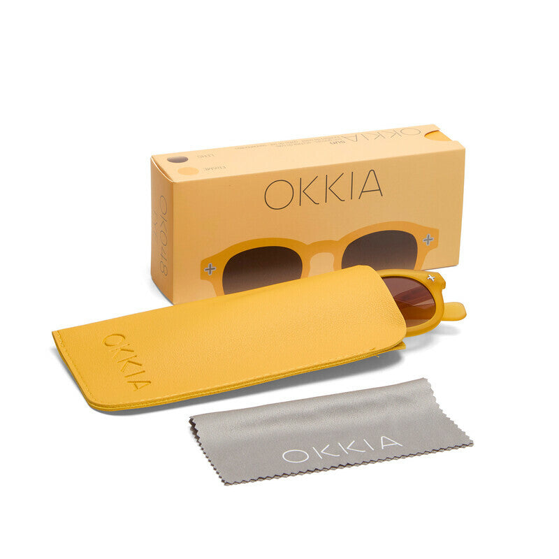 okkia okkia occhiale da sole premontato mod milano soft touch traslucent yellow lenti brown ean 8056211375682