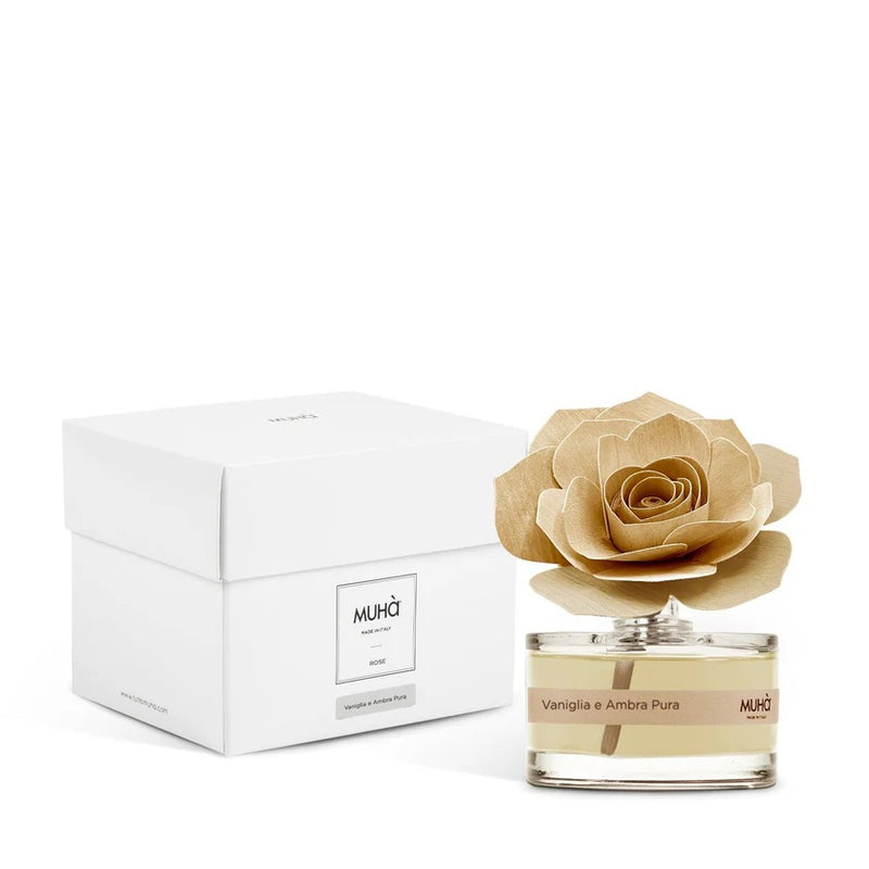 Muhà Profumator Diffuser Rosa Natural Bonbonniere Vanille und Bernstein Pur 50ml