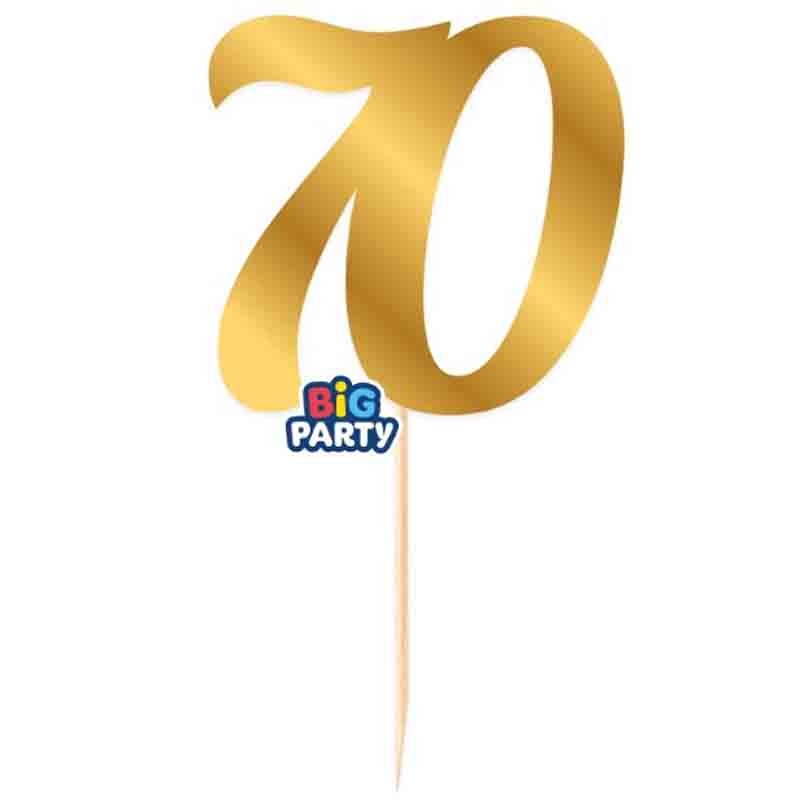 Big Party Mini Cake Topper Nr. 70 Gold Metall