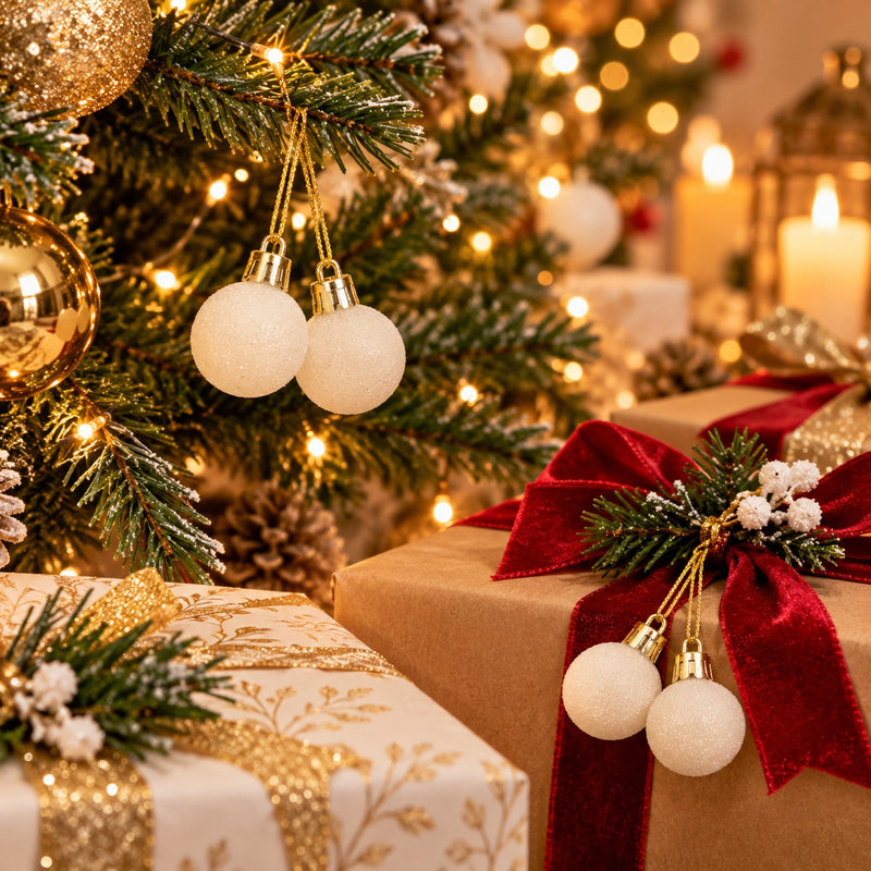 Piovaccari 8er-Set weiße Weihnachtsglöckchen Ø3 cm – Dekorative Glöckchen für Weihnachtsbaum, Girlanden, Dekorationen und Basteln