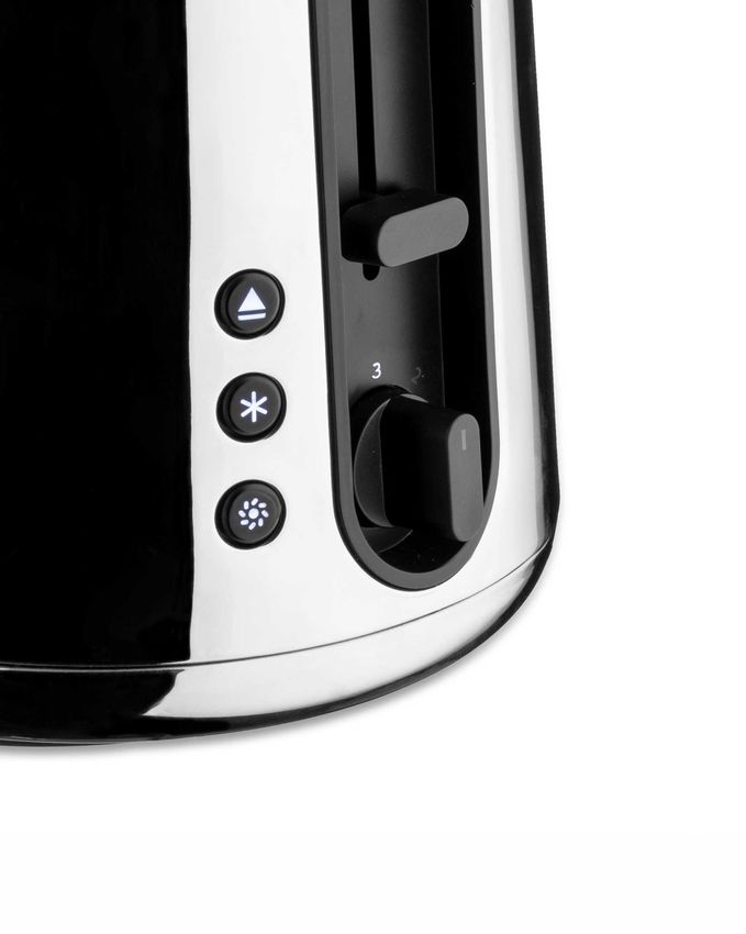 Alessi Toaster Toru Schwarz aus Edelstahl und Thermoplastharz