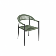 Moia Greenwood Polstersessel Milano Aluminium Grau Kordel Grün