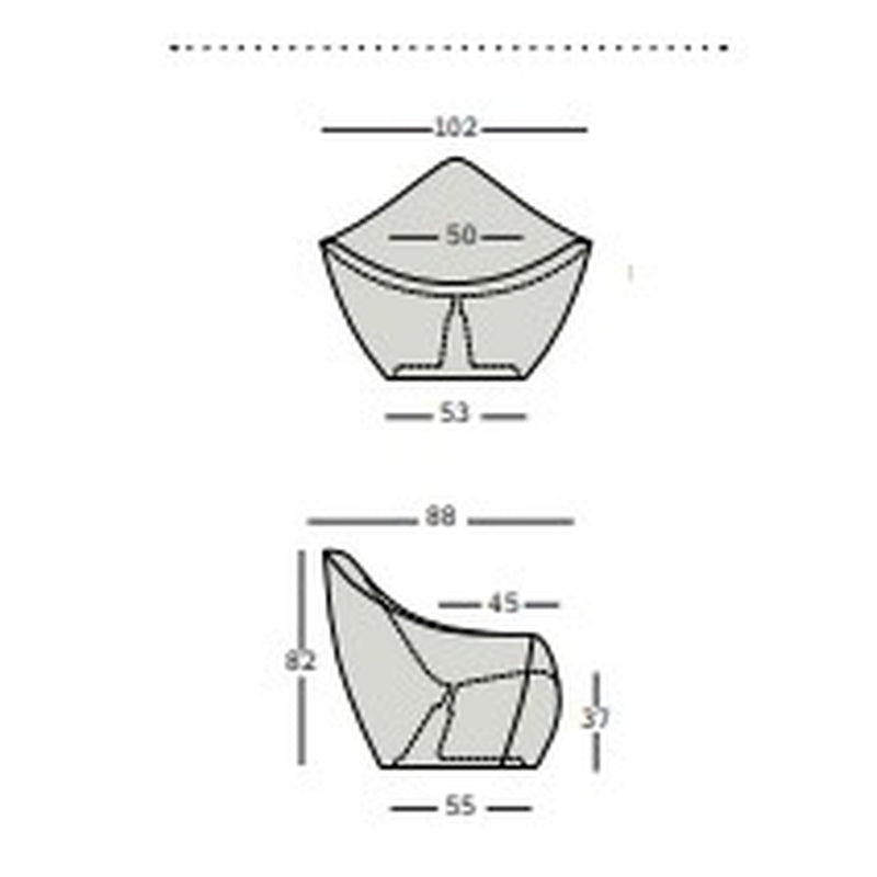 Plust Vela Light Sessel Weiß Polyethylen 88cm